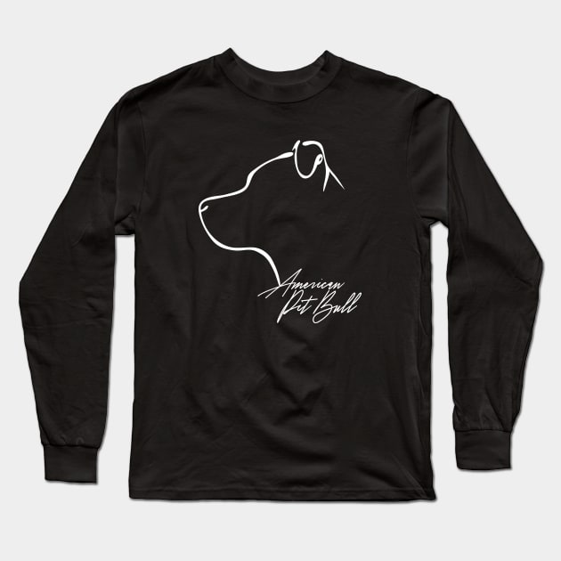 Proud American Pit Bull profile dog lover Long Sleeve T-Shirt by wilsigns